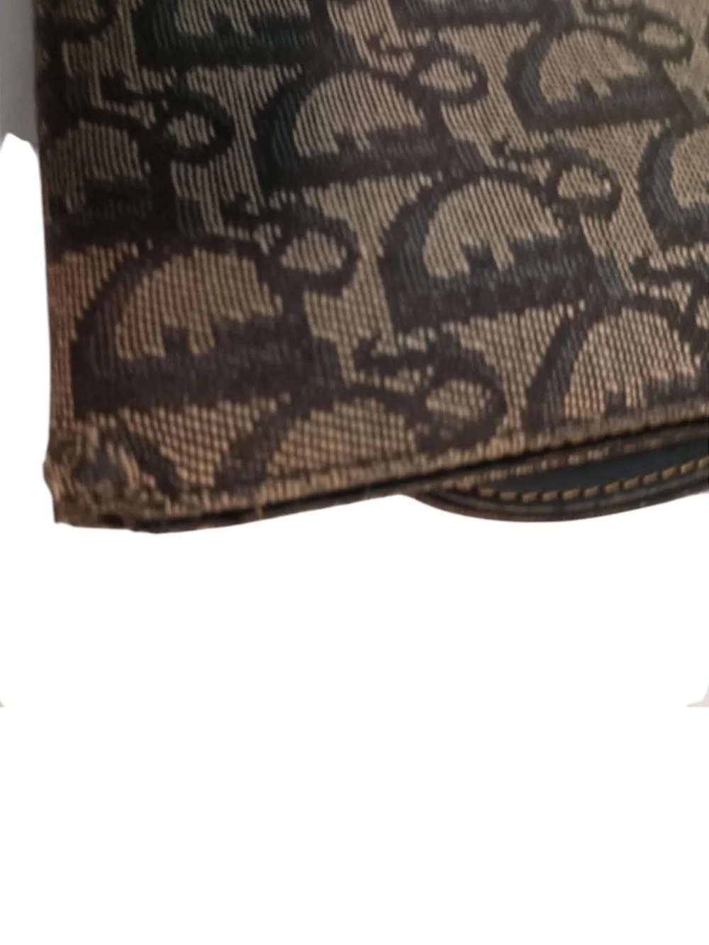 Christian Dior Logo Saddle Trotter TriFold Wallet Canvas Leather Silver Charm